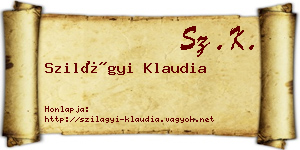 Szilágyi Klaudia névjegykártya