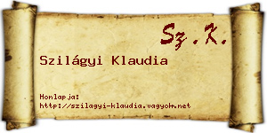 Szilágyi Klaudia névjegykártya