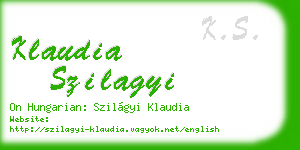 klaudia szilagyi business card