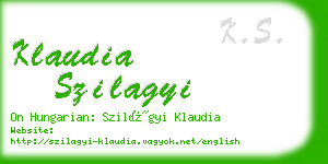 klaudia szilagyi business card